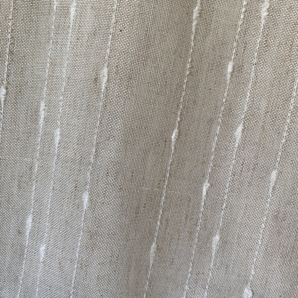 Set of 2 Ralph Lauren MARLEY Window Curtains Tan White 54 x 96 Rod Pocket NEW - Picture 2 of 5